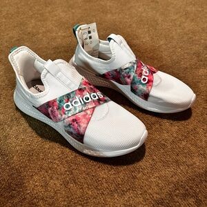 Adidas Women's White and Multicolor Slip-On Sneakers